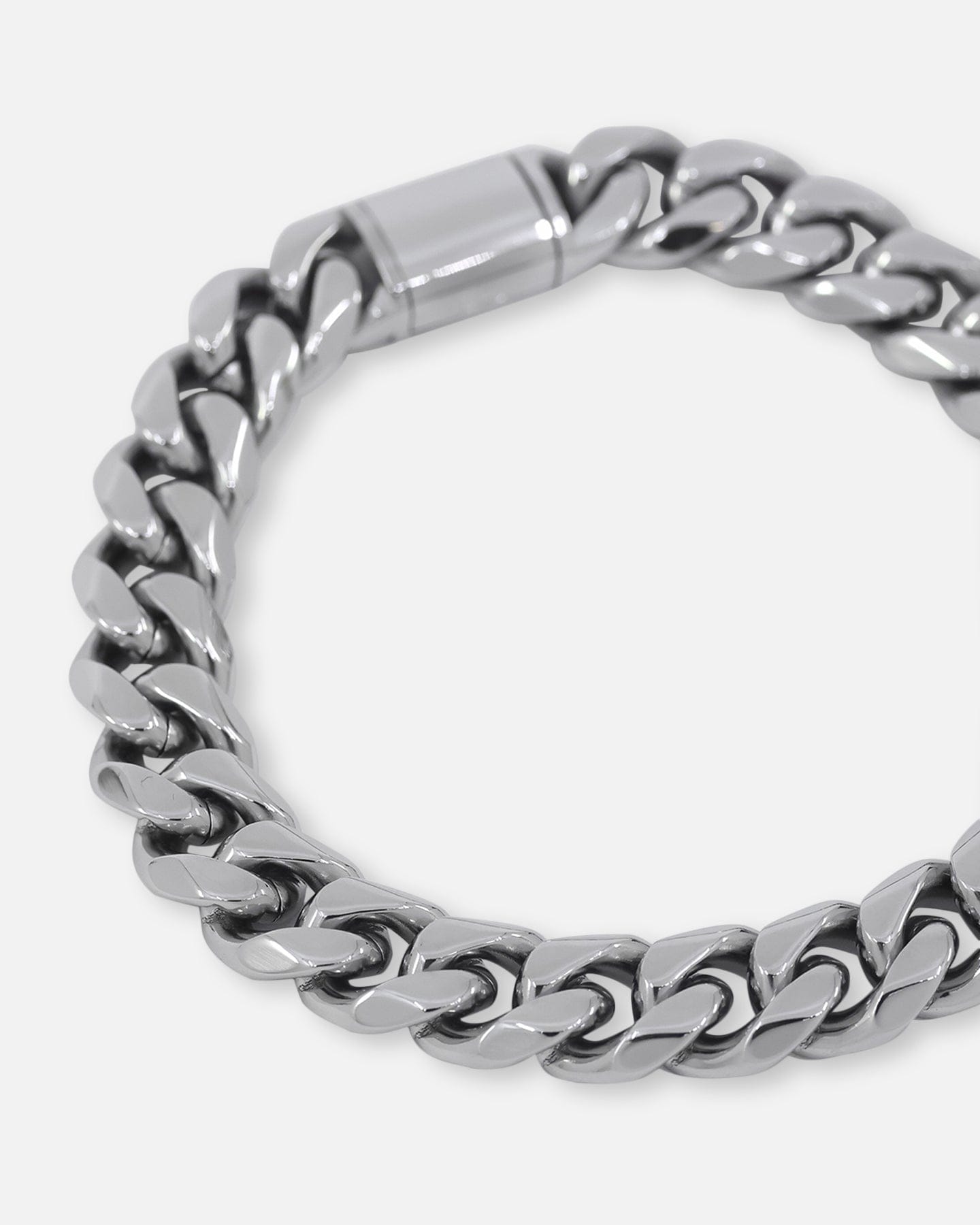 Saint Morta 10 mm Cuban Bracelet White Gold