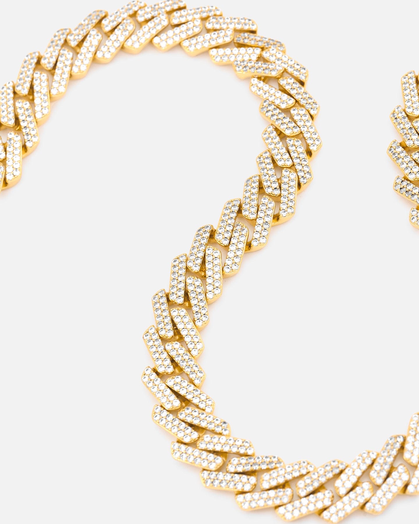 Saint Morta 18" 14 mm Iced Interlink Chain Iced Gold