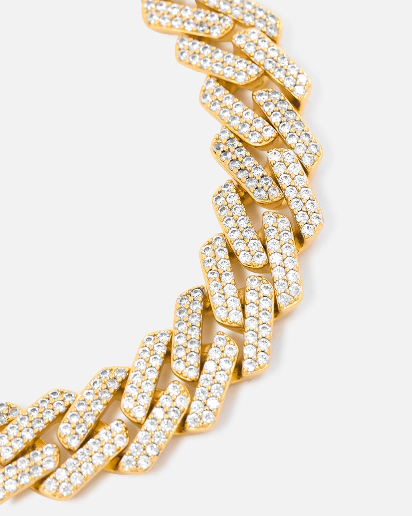 Saint Morta 18" 14 mm Iced Interlink Chain Iced Gold