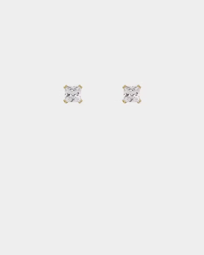 Saint Morta Square Cut Earrings Iced Gold