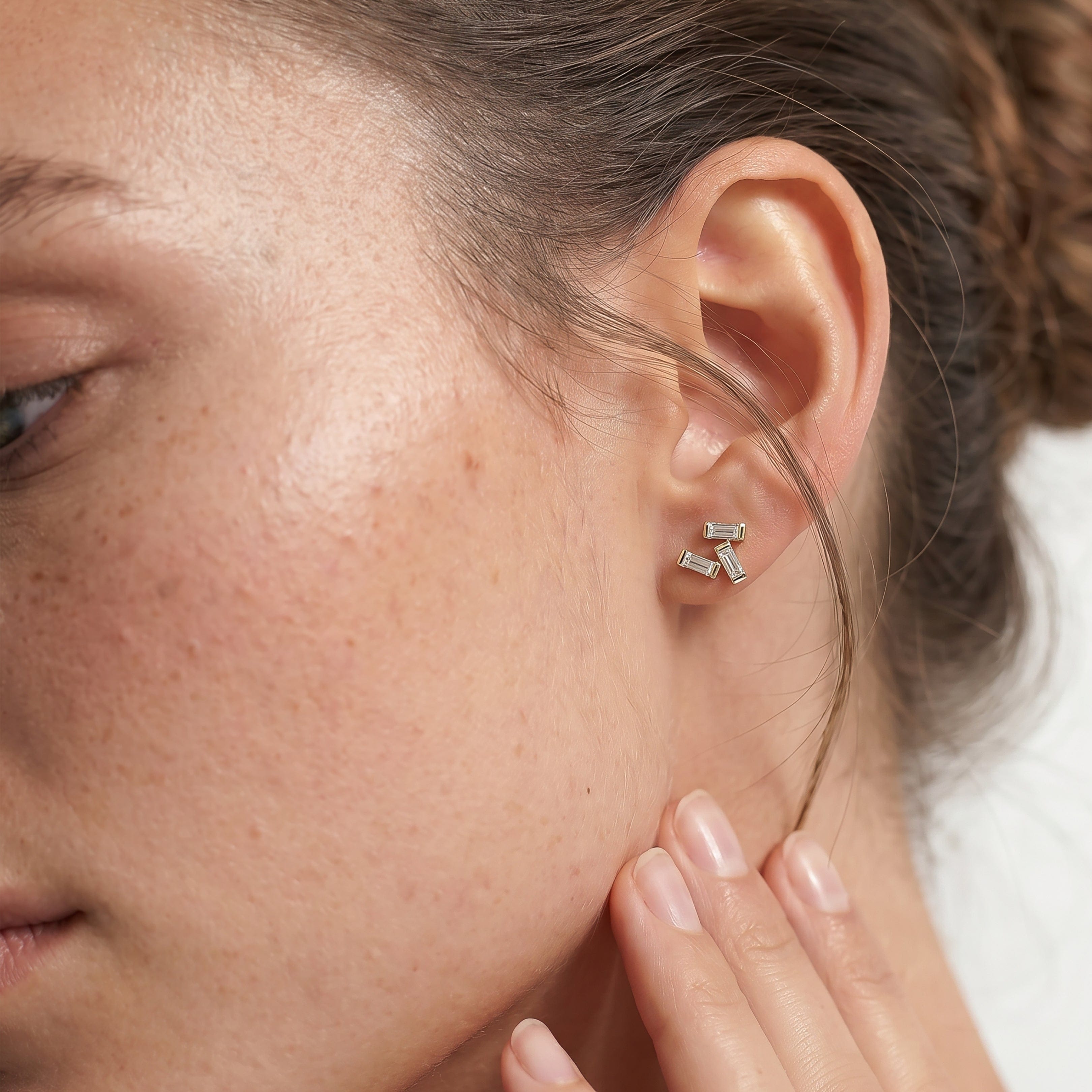 With Clarity The Aria Baguette Studs