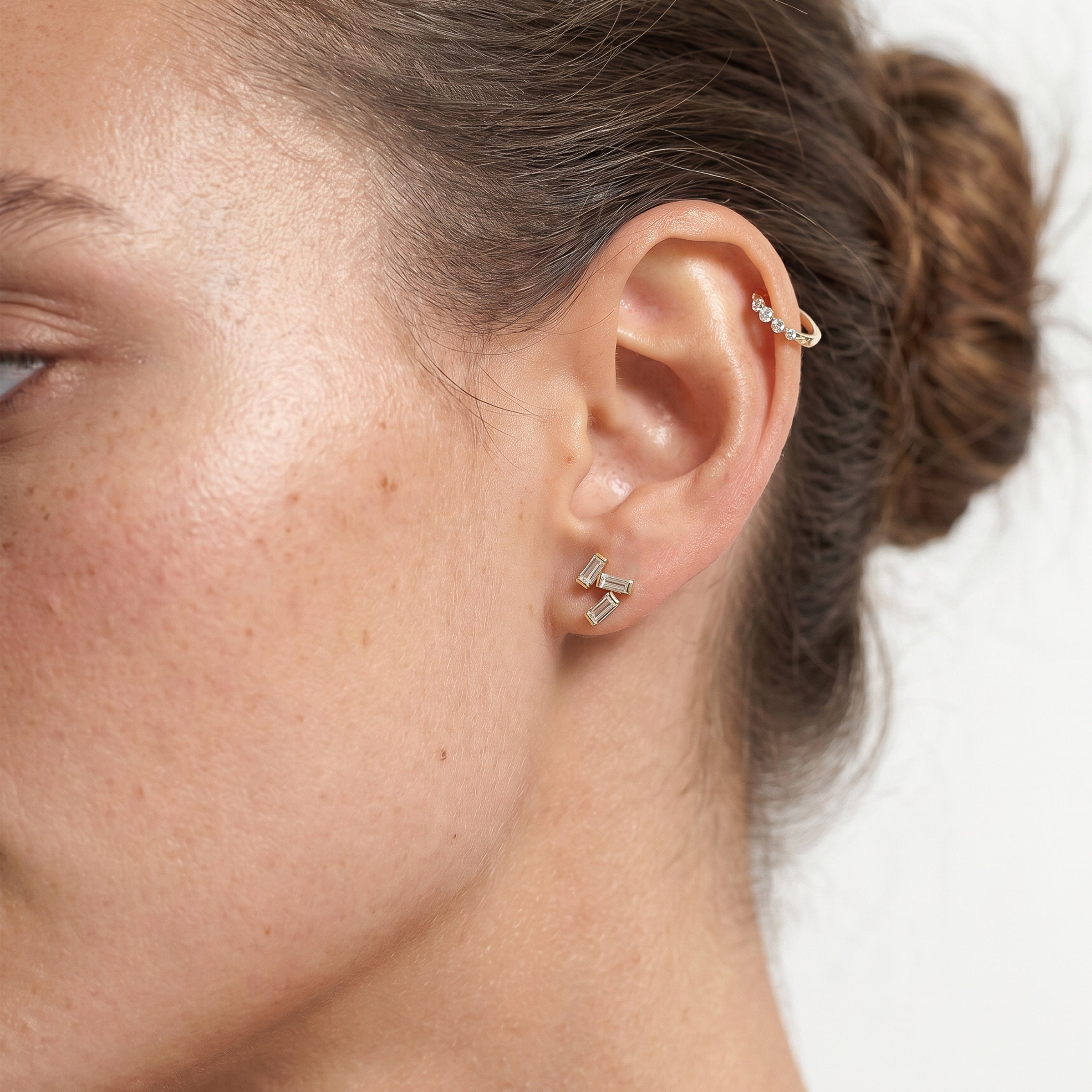 With Clarity The Aria Baguette Studs