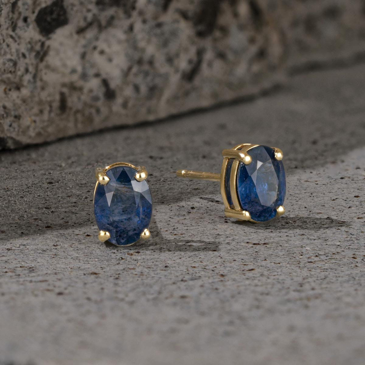 Yellow Sapphire 7 mm x 5 mm 9K Yellow Gold Earrings