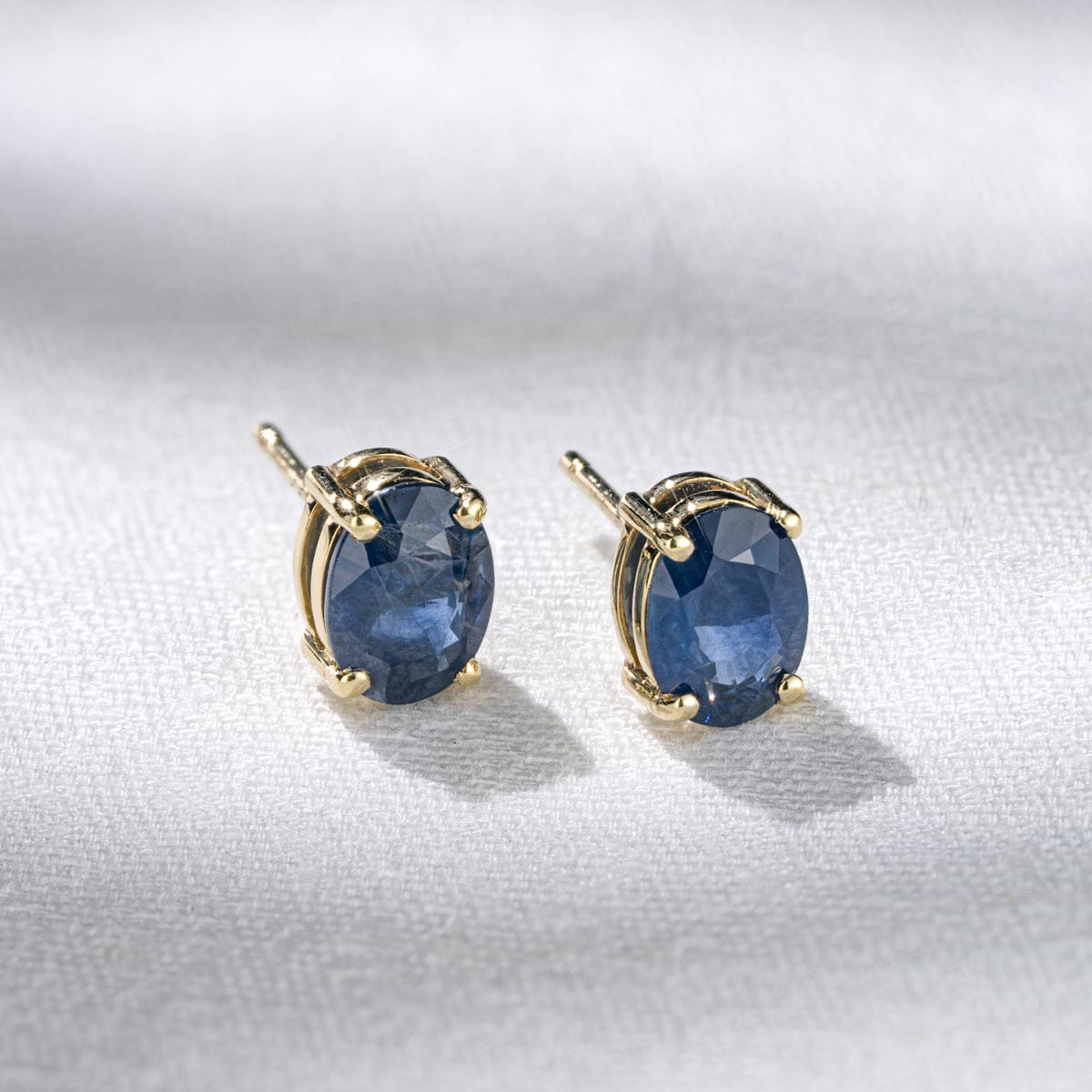 Yellow Sapphire 7 mm x 5 mm 9K Yellow Gold Earrings