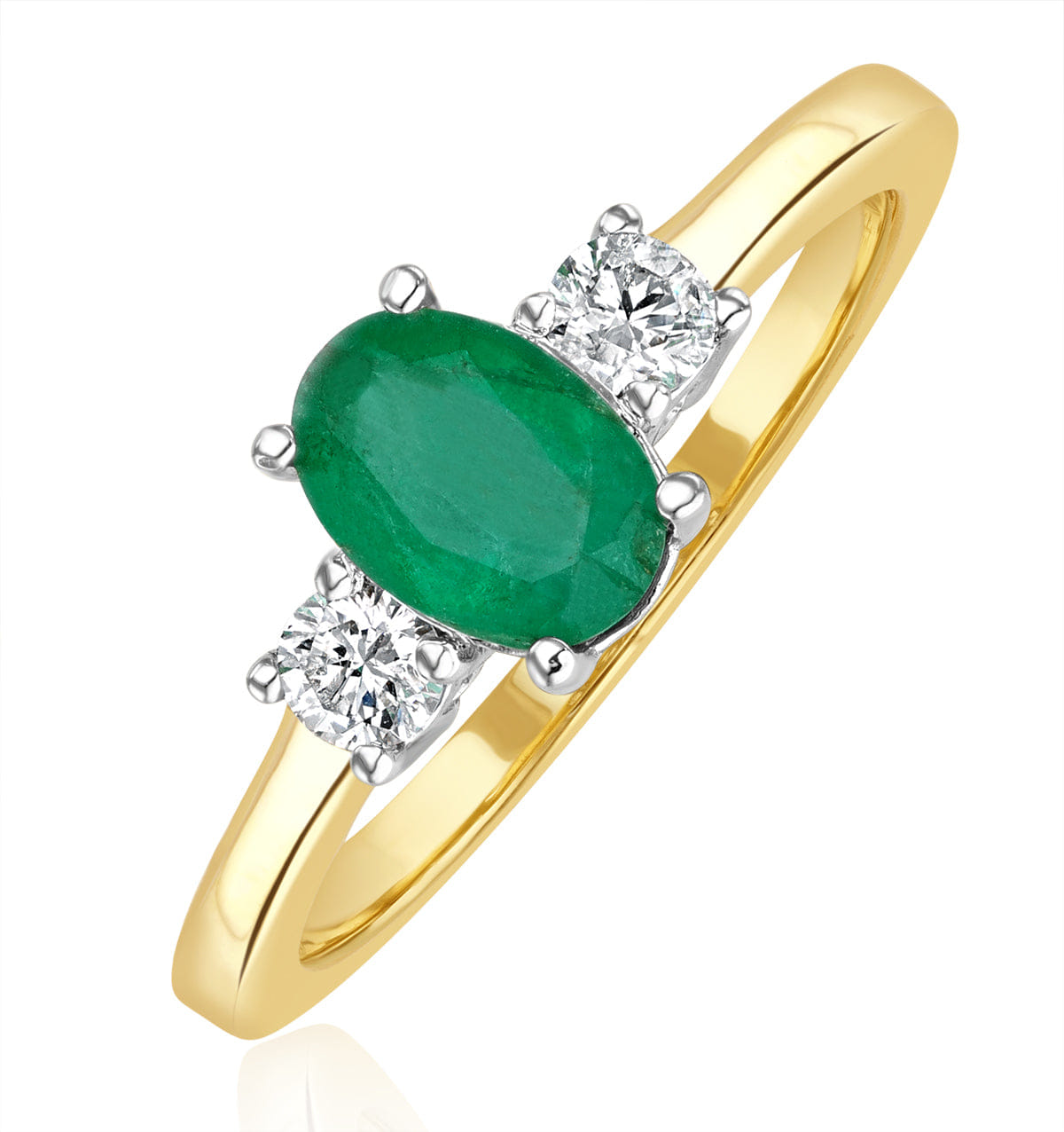 Diamond Emerald 0.75ct And Diamond 18K Gold Ring