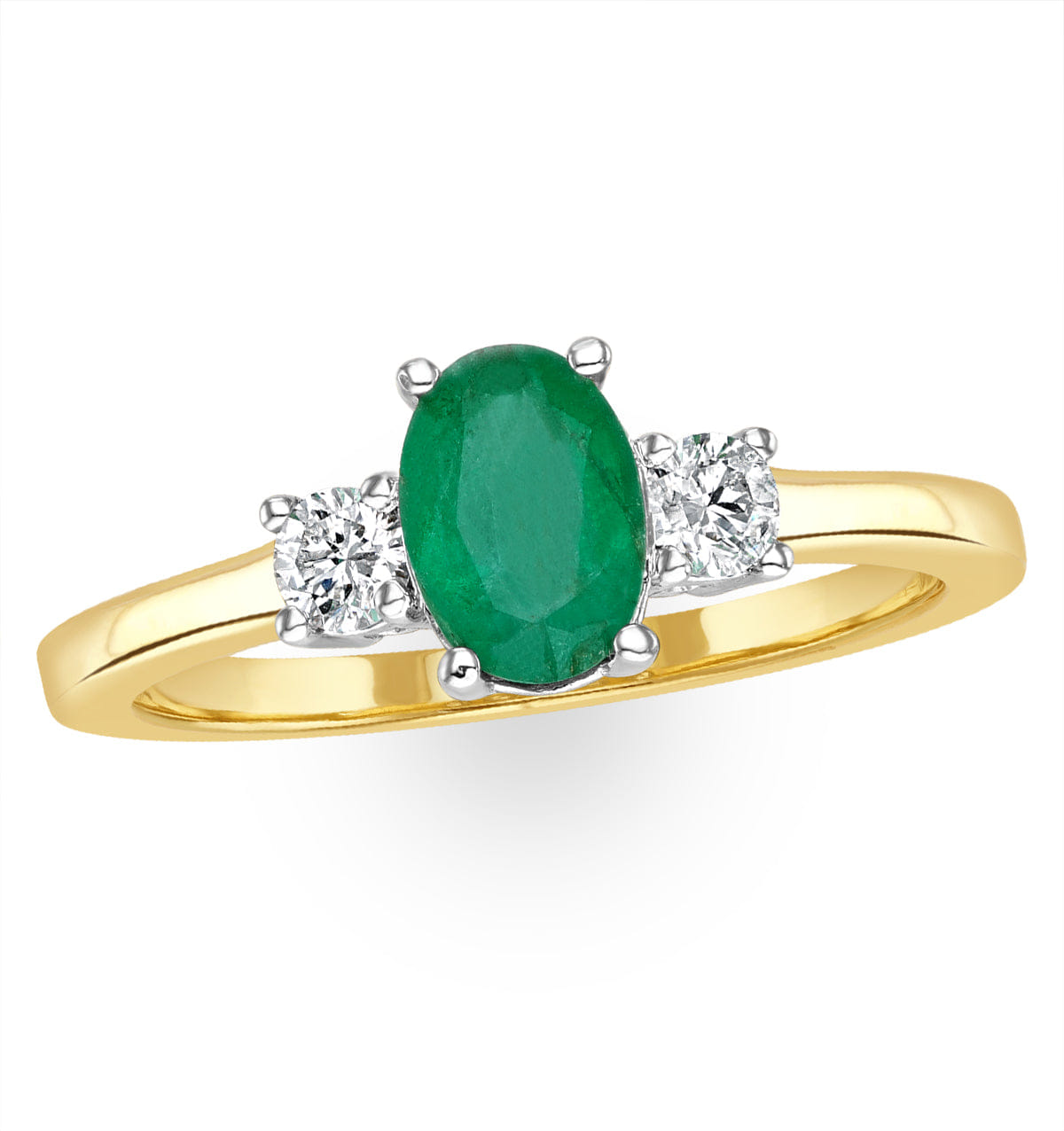 Diamond Emerald 0.75ct And Diamond 18K Gold Ring