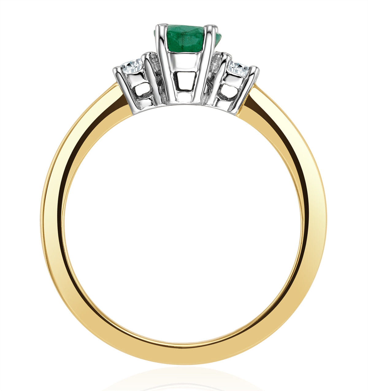 Diamond Emerald 0.75ct And Diamond 18K Gold Ring