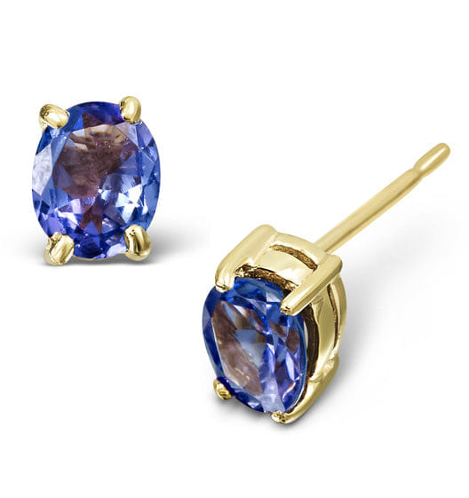 Yellow Tanzanite 5 x 4 mm 9K Yellow Gold Earrings