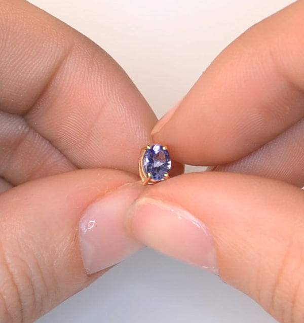 Yellow Tanzanite 5 x 4 mm 9K Yellow Gold Earrings