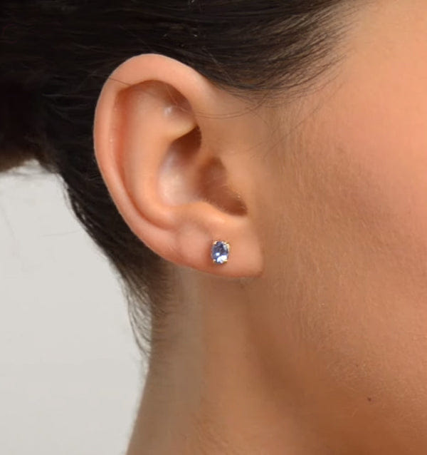 Yellow Tanzanite 5 x 4 mm 9K Yellow Gold Earrings