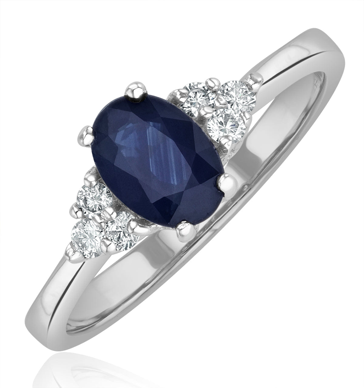 Diamond Sapphire 1.00ct And Diamond 18K White Gold Ring