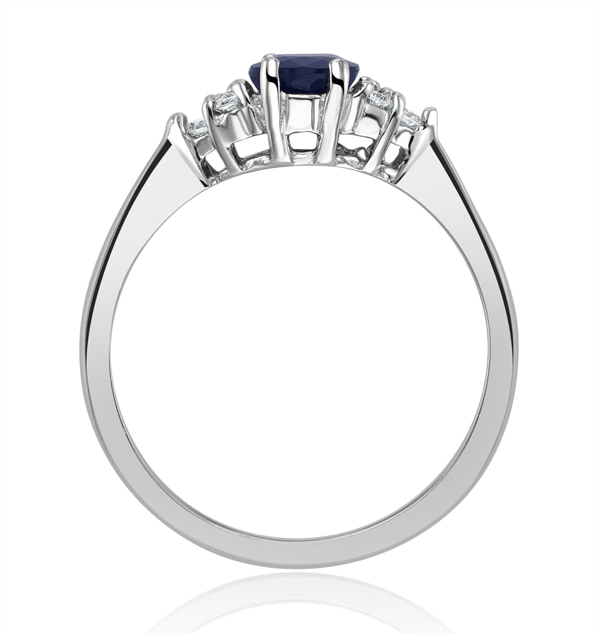 Diamond Sapphire 1.00ct And Diamond 18K White Gold Ring