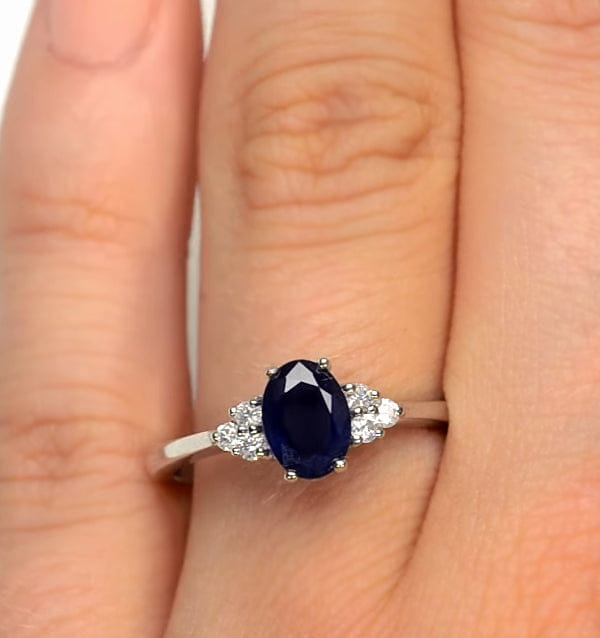 Diamond Sapphire 1.00ct And Diamond 18K White Gold Ring