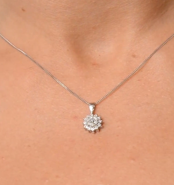 WHITE* 9K White Gold Pendant Necklace With 0.25ct Diamonds