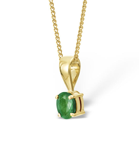 Yellow Emerald 5 x 4 mm 18K Yellow Gold Pendant Necklace