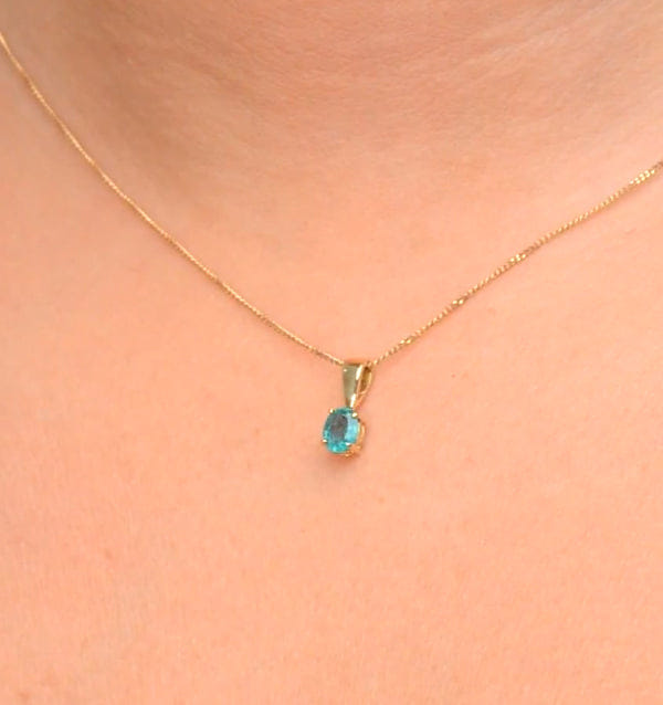 Yellow Emerald 5 x 4 mm 18K Yellow Gold Pendant Necklace