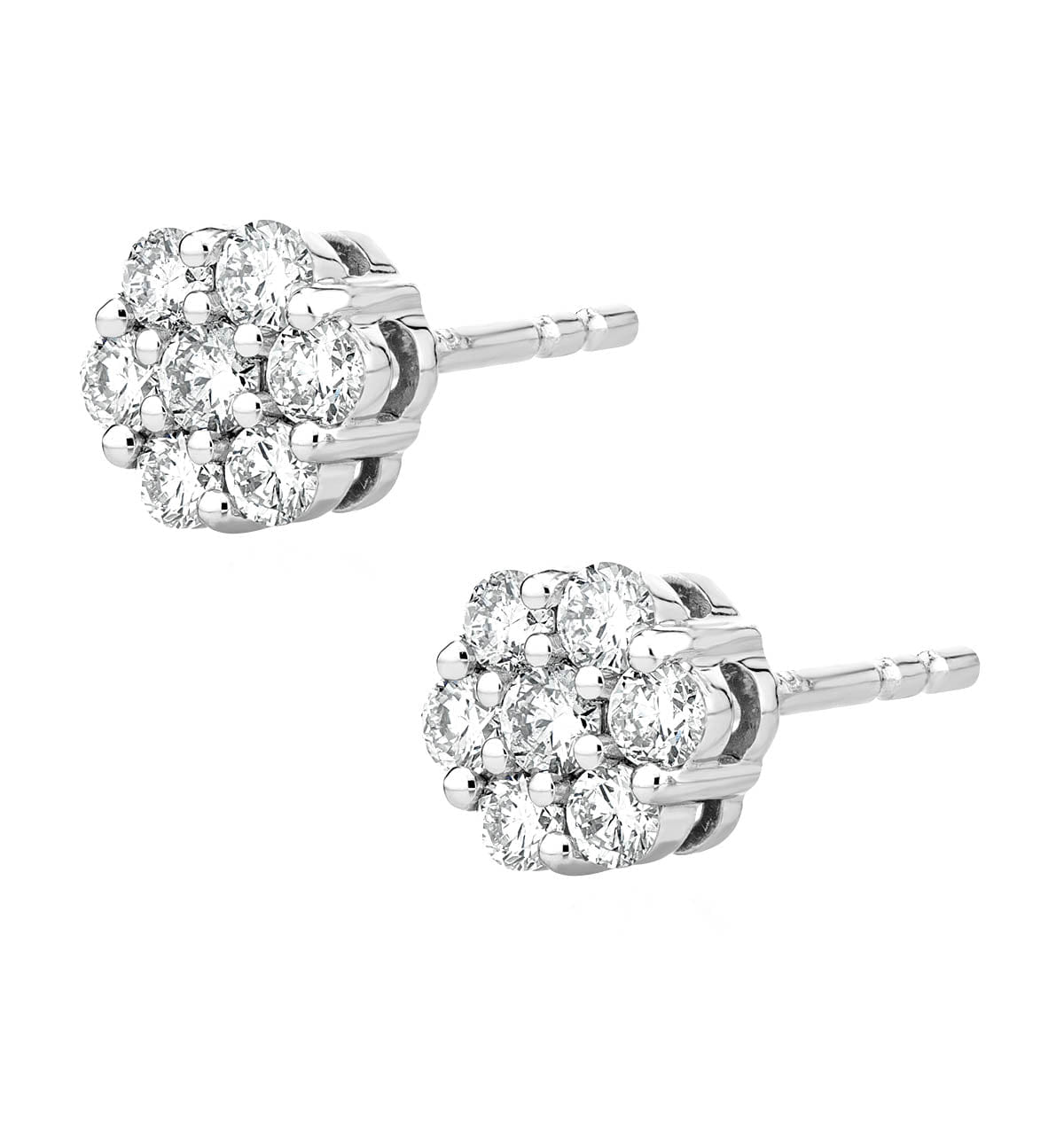 Diamond Lab Diamond Cluster Earrings 0.50ct H/SI Quality set in 9K White Gold