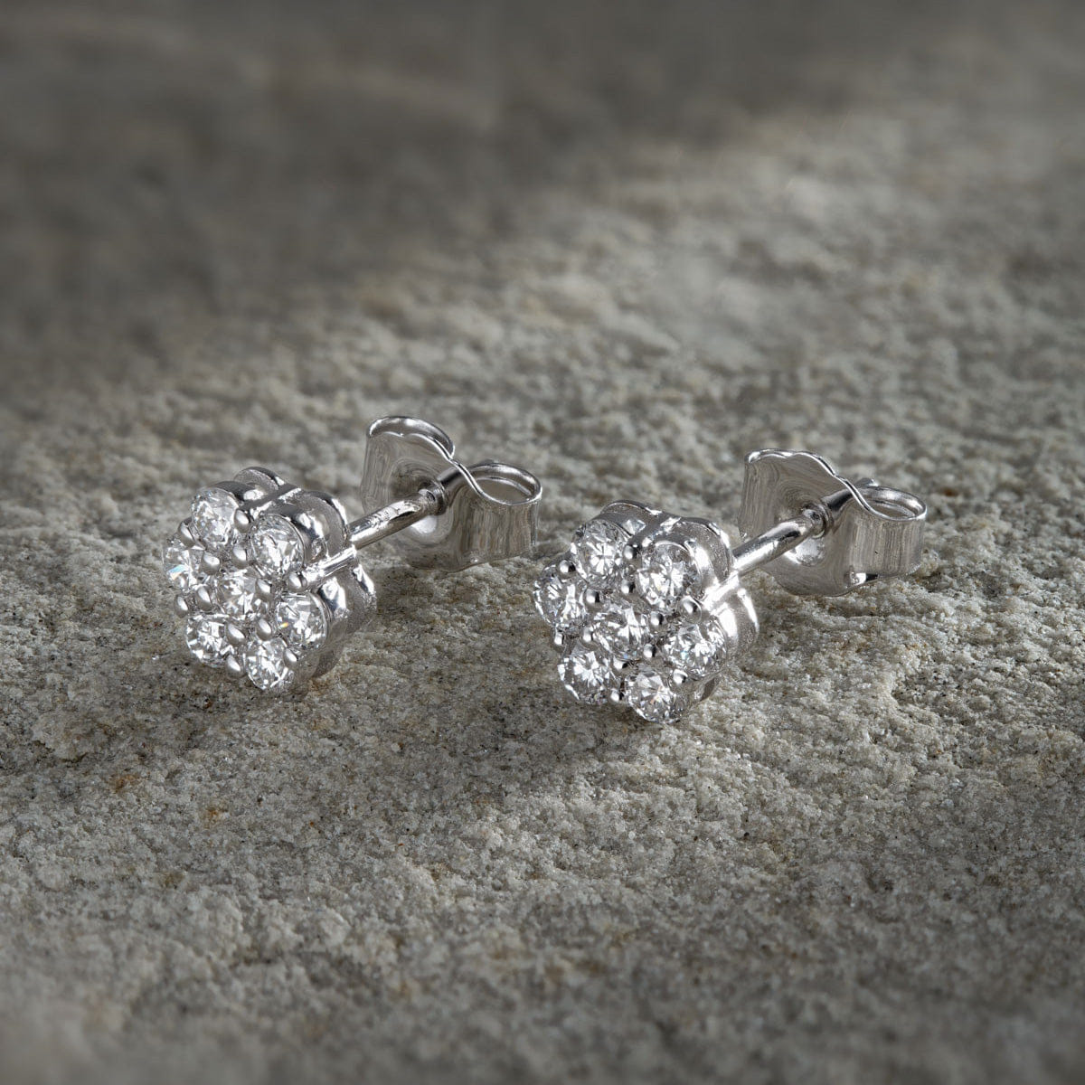 Diamond Lab Diamond Cluster Earrings 0.50ct H/SI Quality set in 9K White Gold