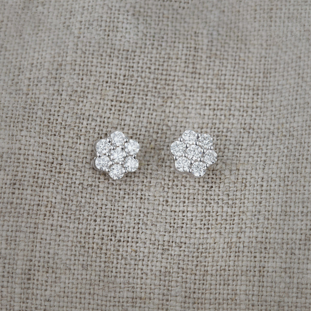 Diamond Lab Diamond Cluster Earrings 0.50ct H/SI Quality set in 9K White Gold