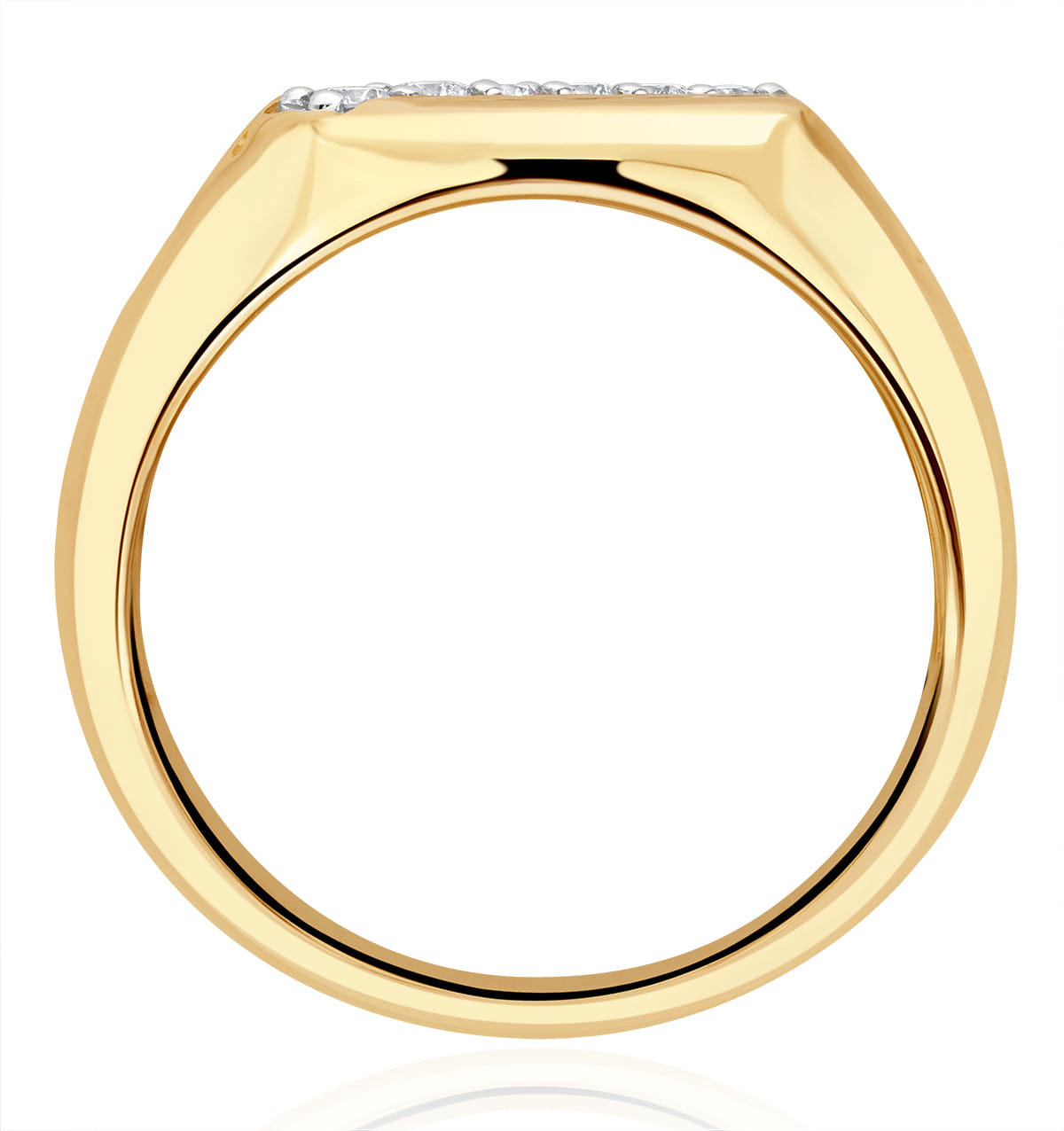 Diamond Mens Lab Diamond Signet Ring 9K Gold 0.25ct H/Si