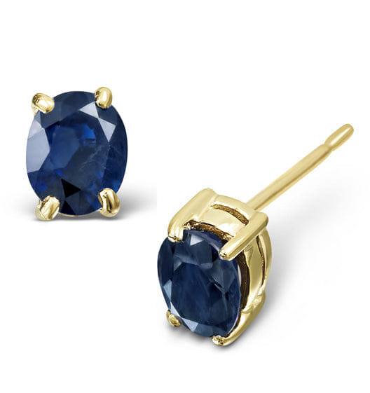 Yellow Sapphire 5 mm x 4 mm 0.80ct 9K Yellow Gold Earrings