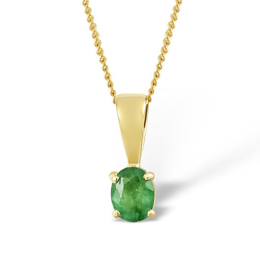 Yellow Emerald 0.33CT 9K Yellow Gold Pendant Necklace