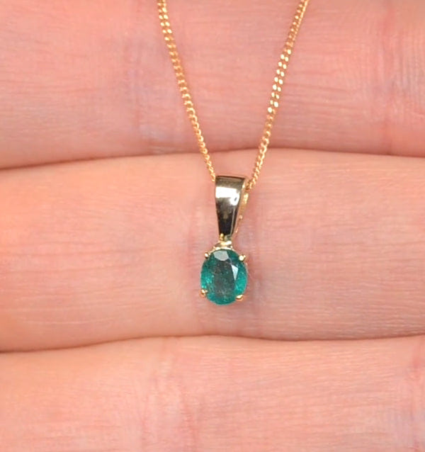 Yellow Emerald 0.33CT 9K Yellow Gold Pendant Necklace