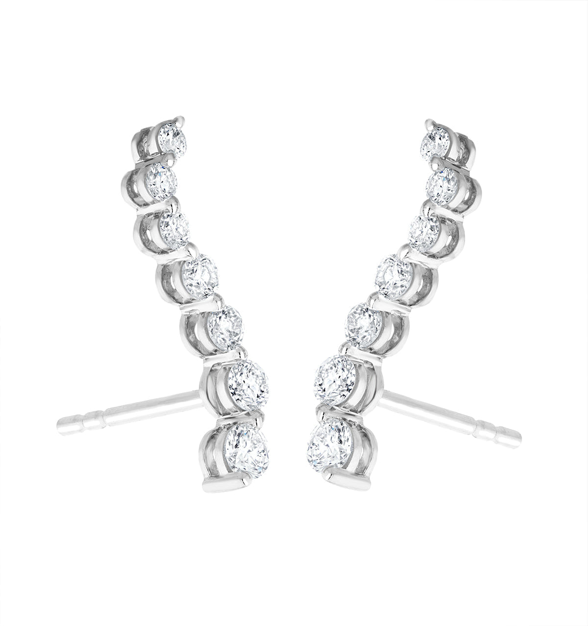 Diamond Ear Climber Life Journey 0.50ct Lab Diamond Earrings 9K White Gold