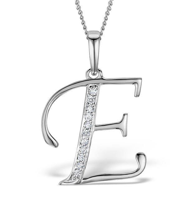 Diamond 925 Silver Lab Diamond Initial E Necklace 0.05ct