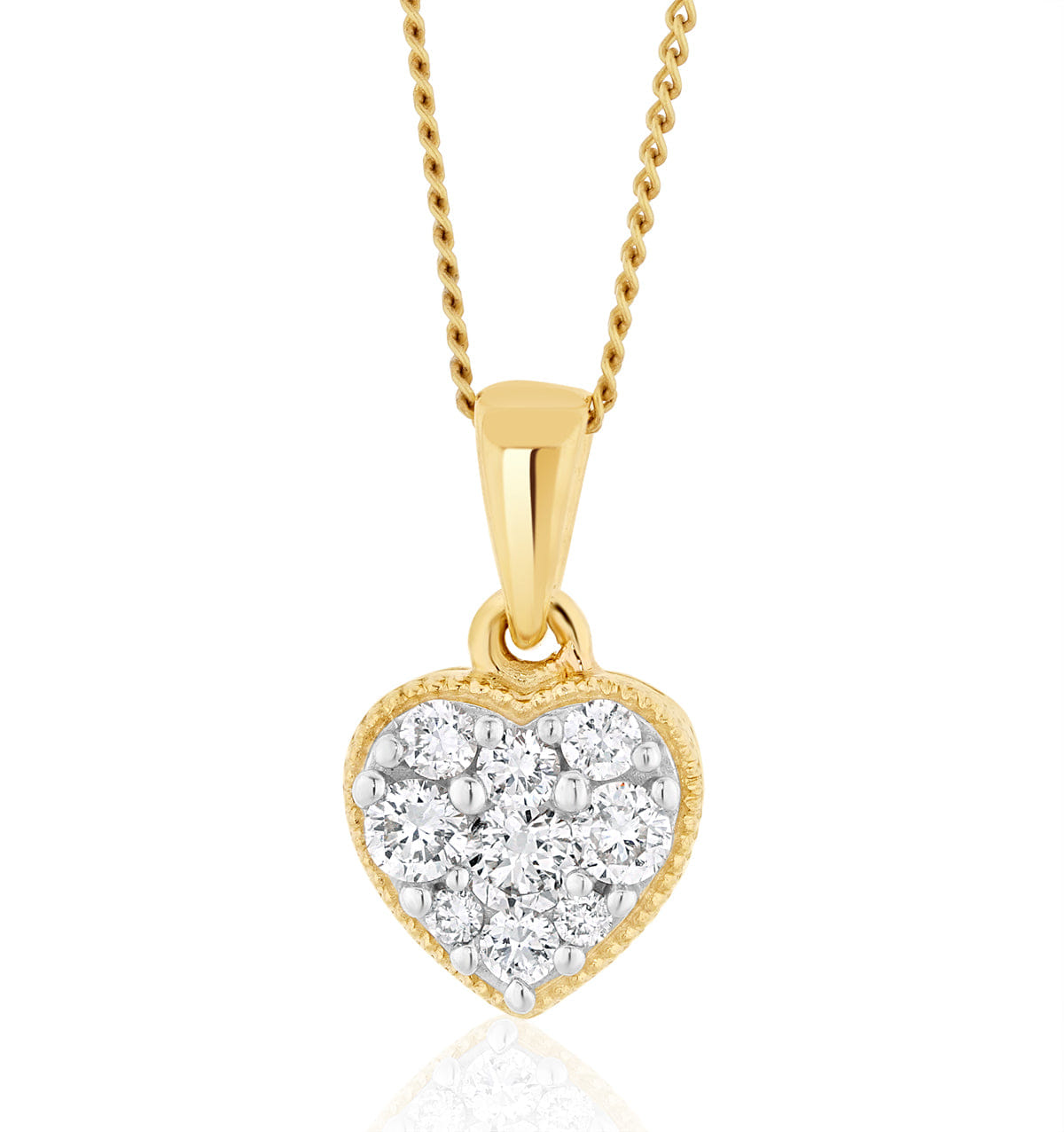 Diamond Lab Diamond Heart Pendant Necklace 0.25ct H/Si in 9K Gold