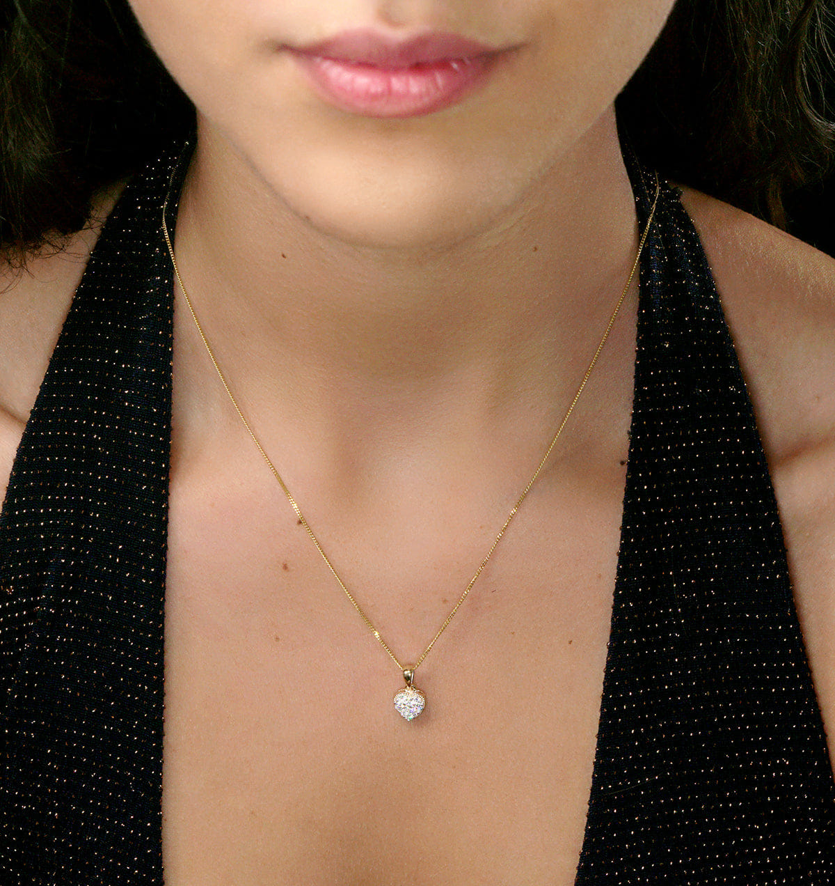 Diamond Lab Diamond Heart Pendant Necklace 0.25ct H/Si in 9K Gold