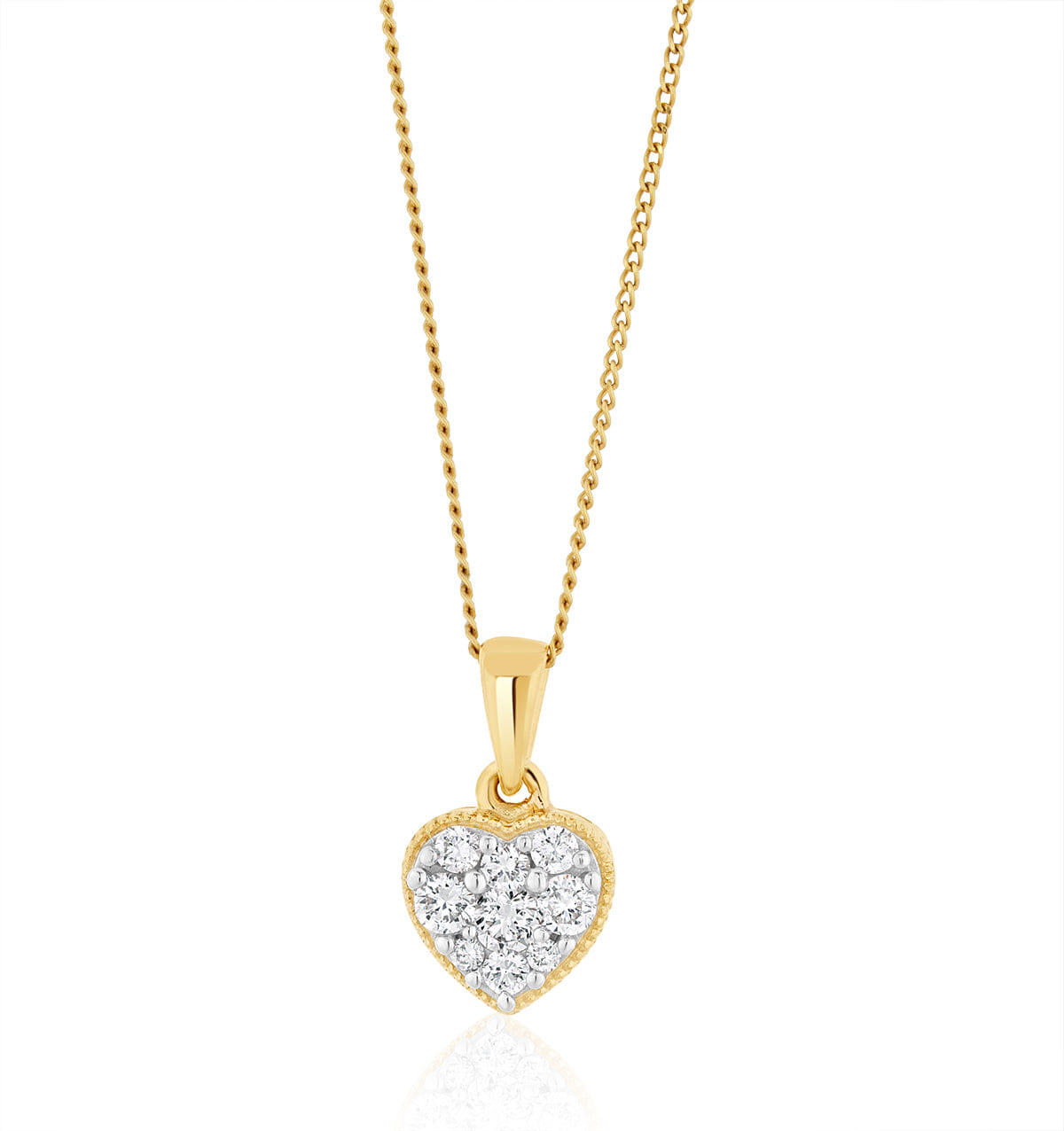 Diamond Lab Diamond Heart Pendant Necklace 0.25ct H/Si in 9K Gold