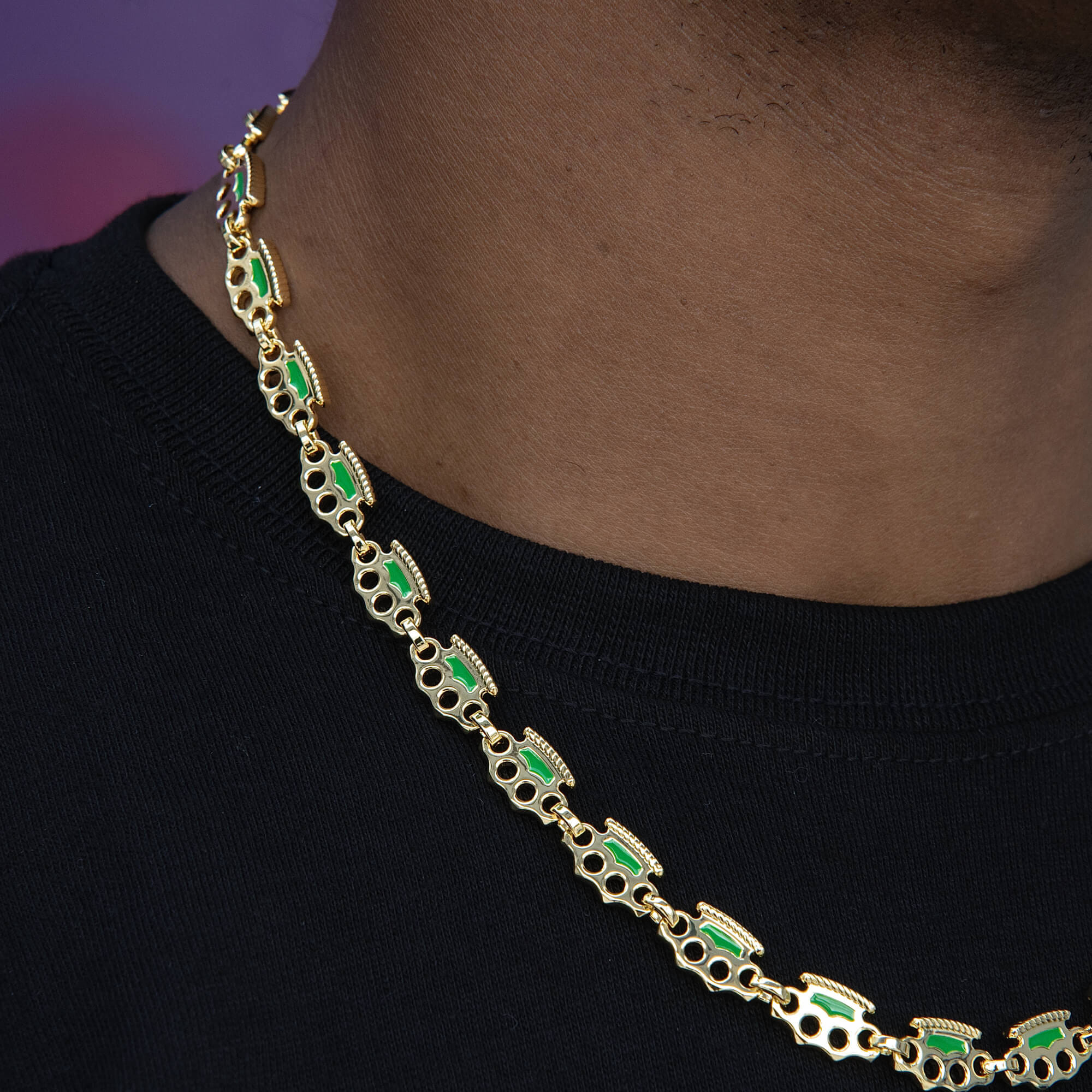 GLD Men Poing Doré Micro Link Chain in Yellow Gold