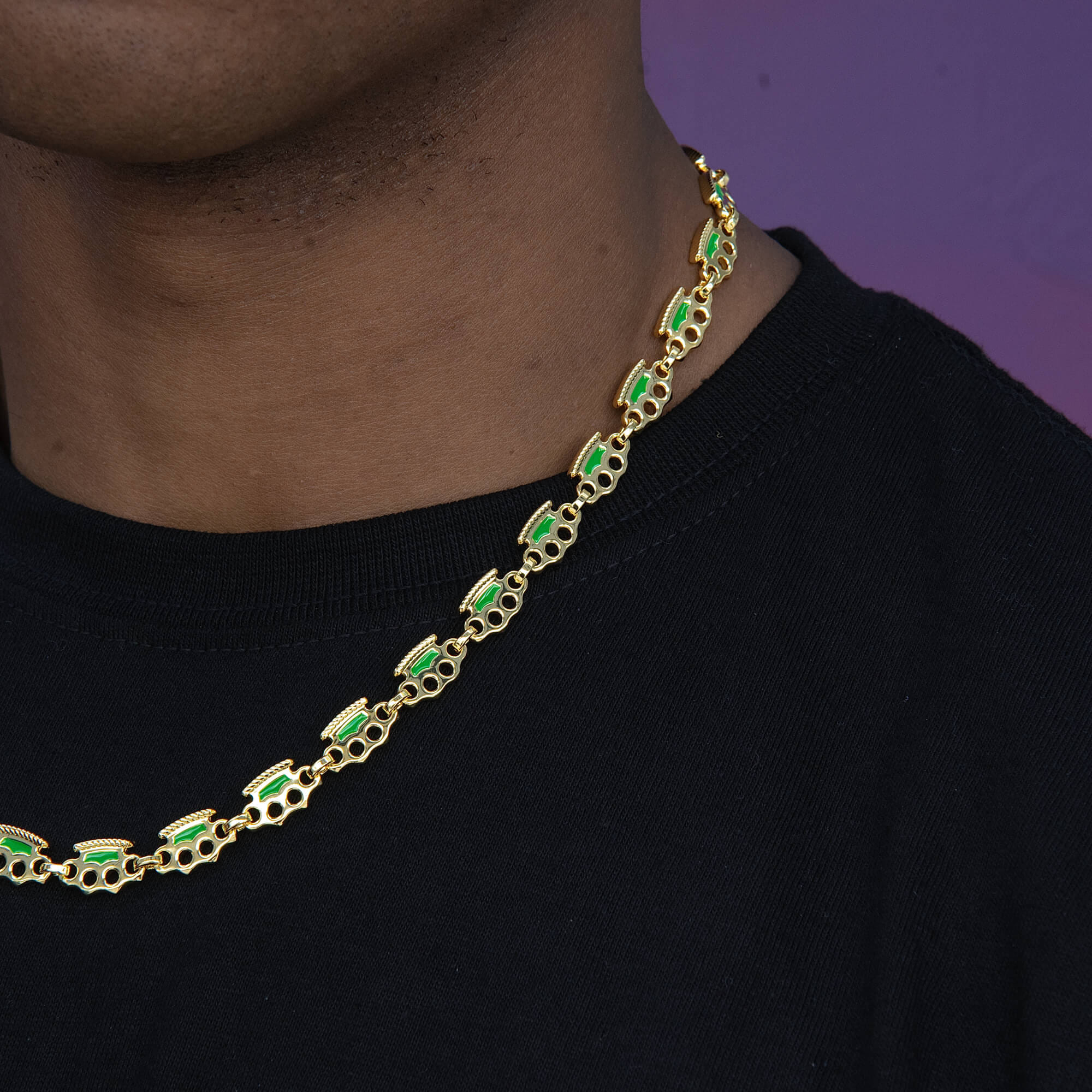 GLD Men Poing Doré Micro Link Chain in Yellow Gold