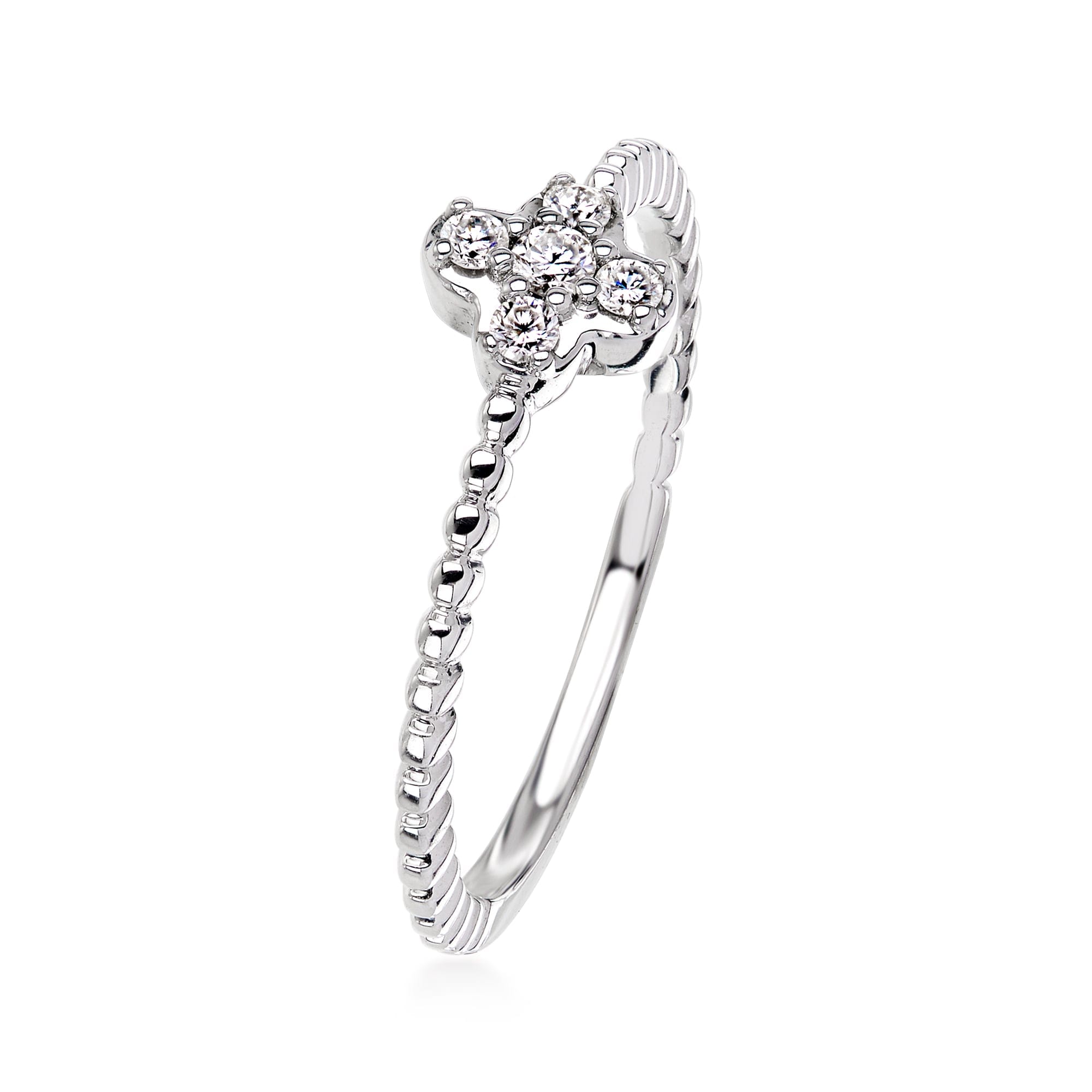 Lab Grown RS Pure by Ross - Simons Lab - Grown Diamond Cross Ring in Sterling Silver