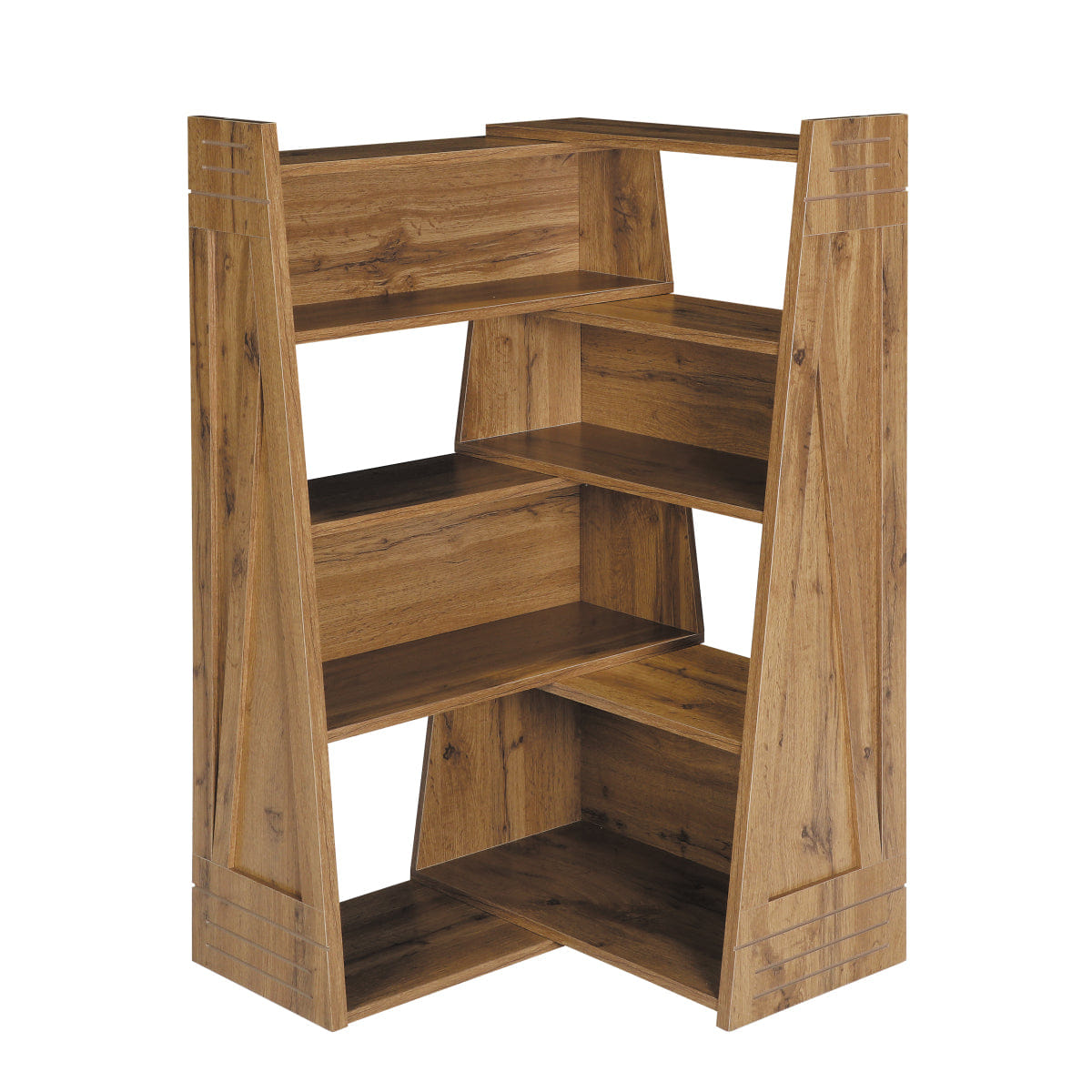 RING Streamdale Modular Asymmetrical Annual Ring Grain Convertible Bookcase & Display Shelf