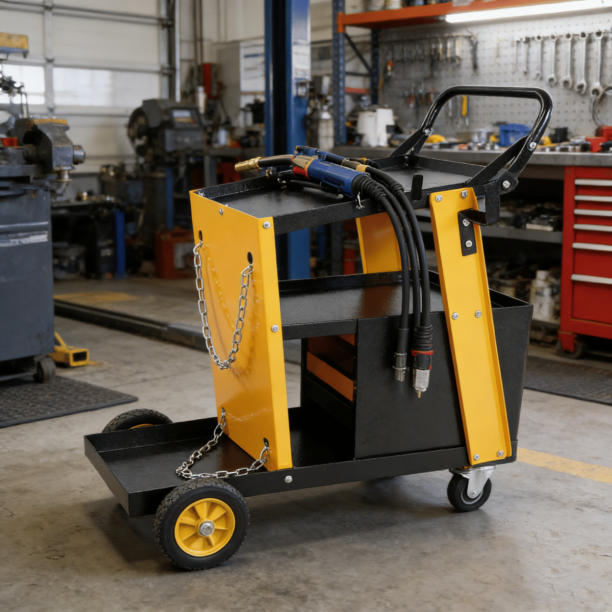 Drawer Streamdale Multi - Function Welder Trolley with 4 - Drawer Chest and 2 Safety Chains (280 LBS)