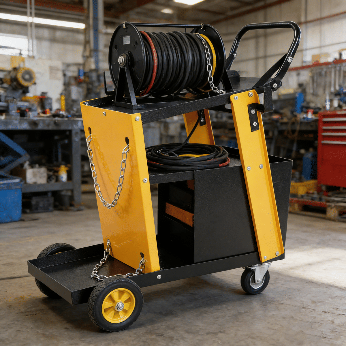 Drawer Streamdale Multi - Function Welder Trolley with 4 - Drawer Chest and 2 Safety Chains (280 LBS)