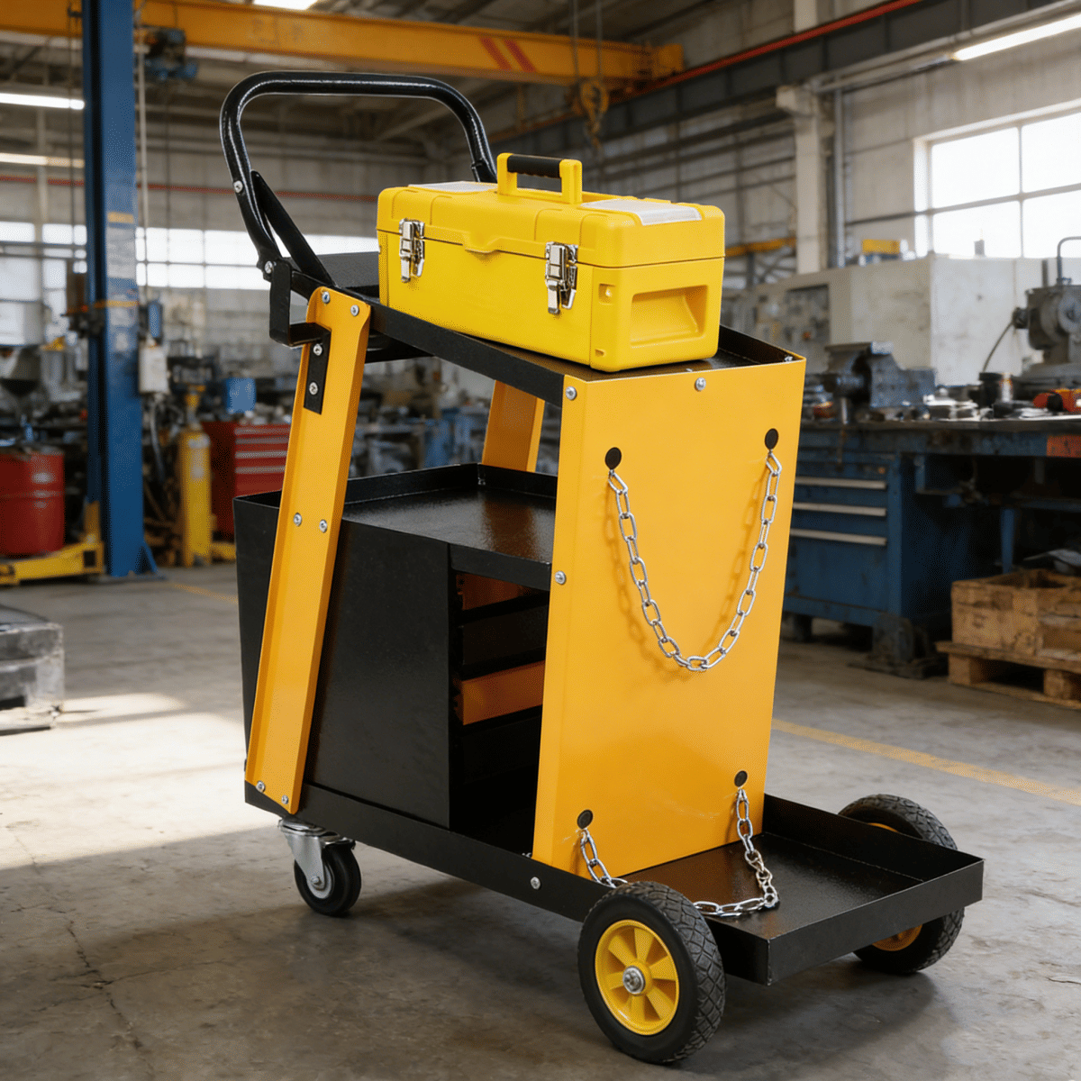 Drawer Streamdale Multi - Function Welder Trolley with 4 - Drawer Chest and 2 Safety Chains (280 LBS)