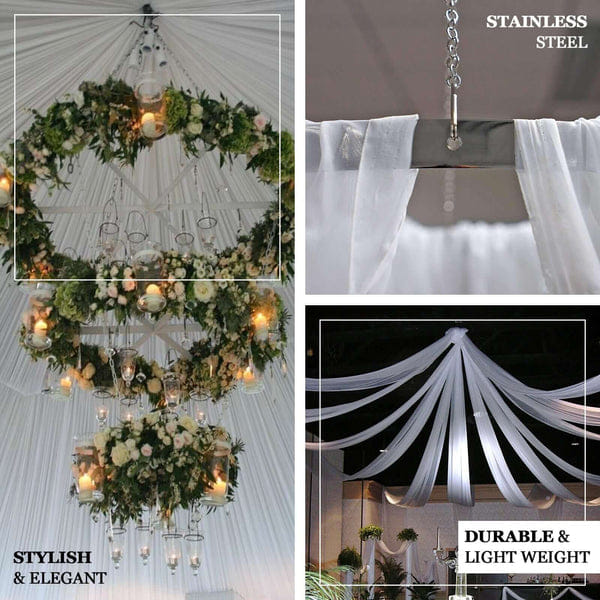 RING 24" Hanging Hoop Ring Hardware For 8 - Panel Ceiling Drapes and FREE Tool Kit