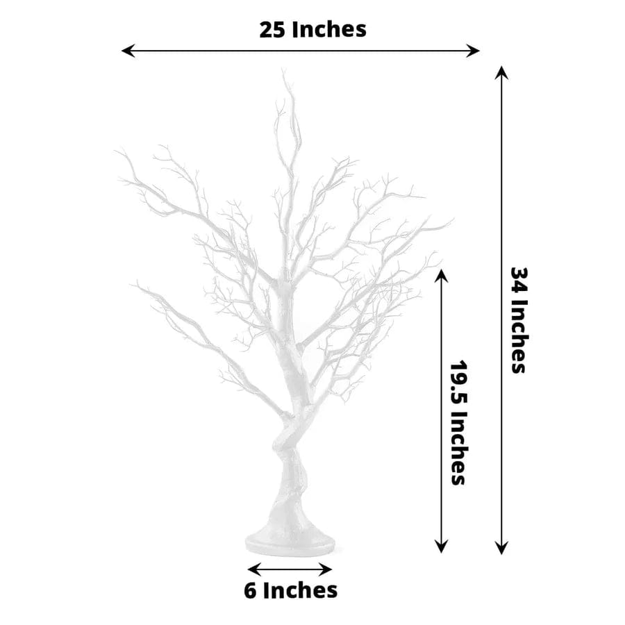 WHITE* Manzanita Tree Centerpiece White with 8 Acrylic Bead Chains & Event Displays 34"