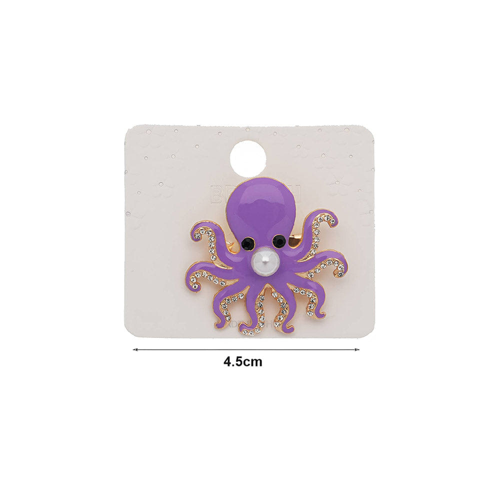 OCTOPUS 12PCS - Rhinestone Pearl Enamel Octopus Pin Brooches
