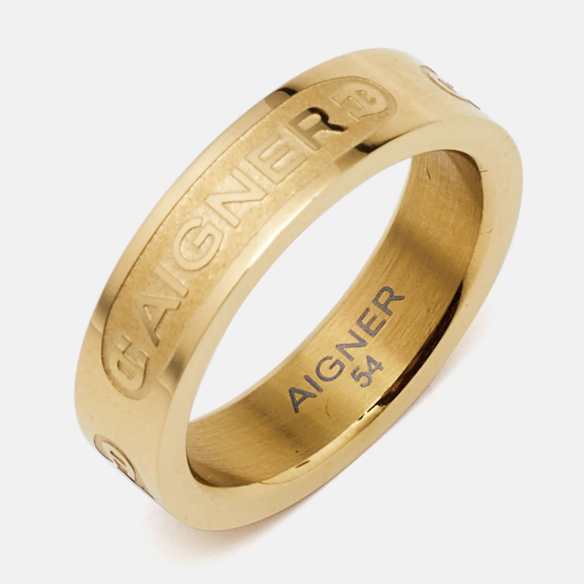 Aigner Gold Tone Band Ring