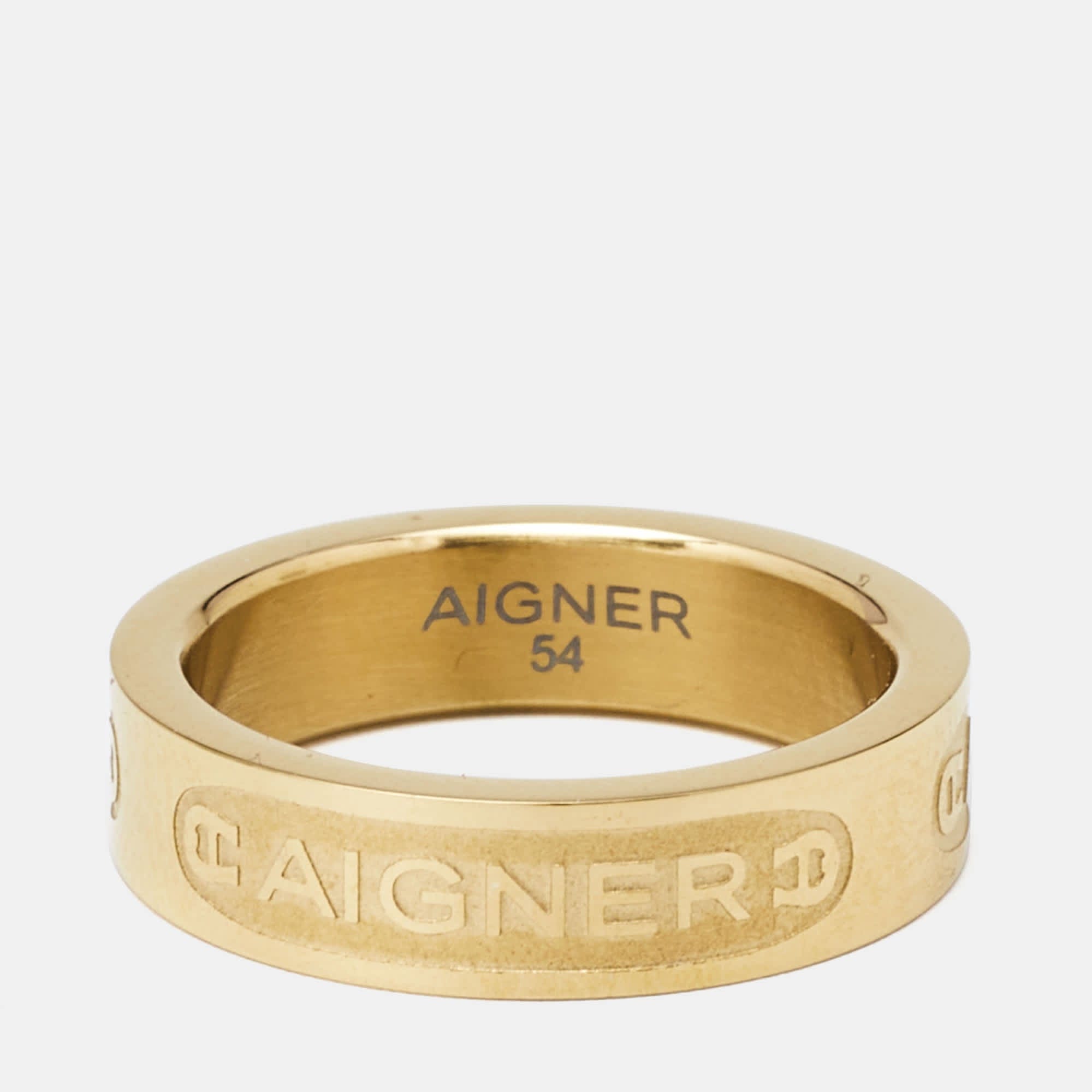 Aigner Gold Tone Band Ring