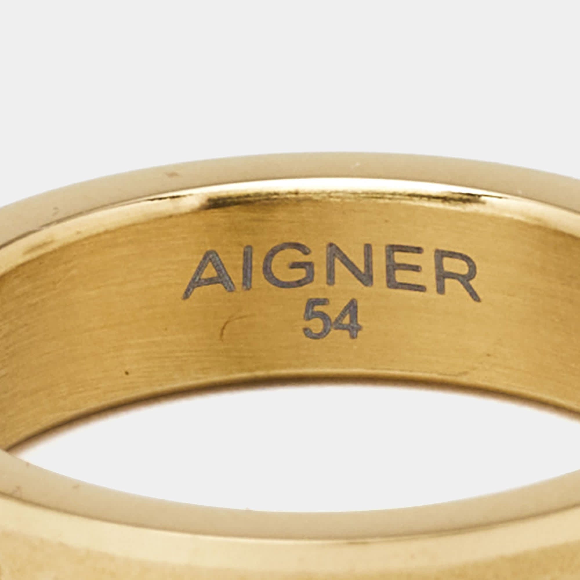 Aigner Gold Tone Band Ring