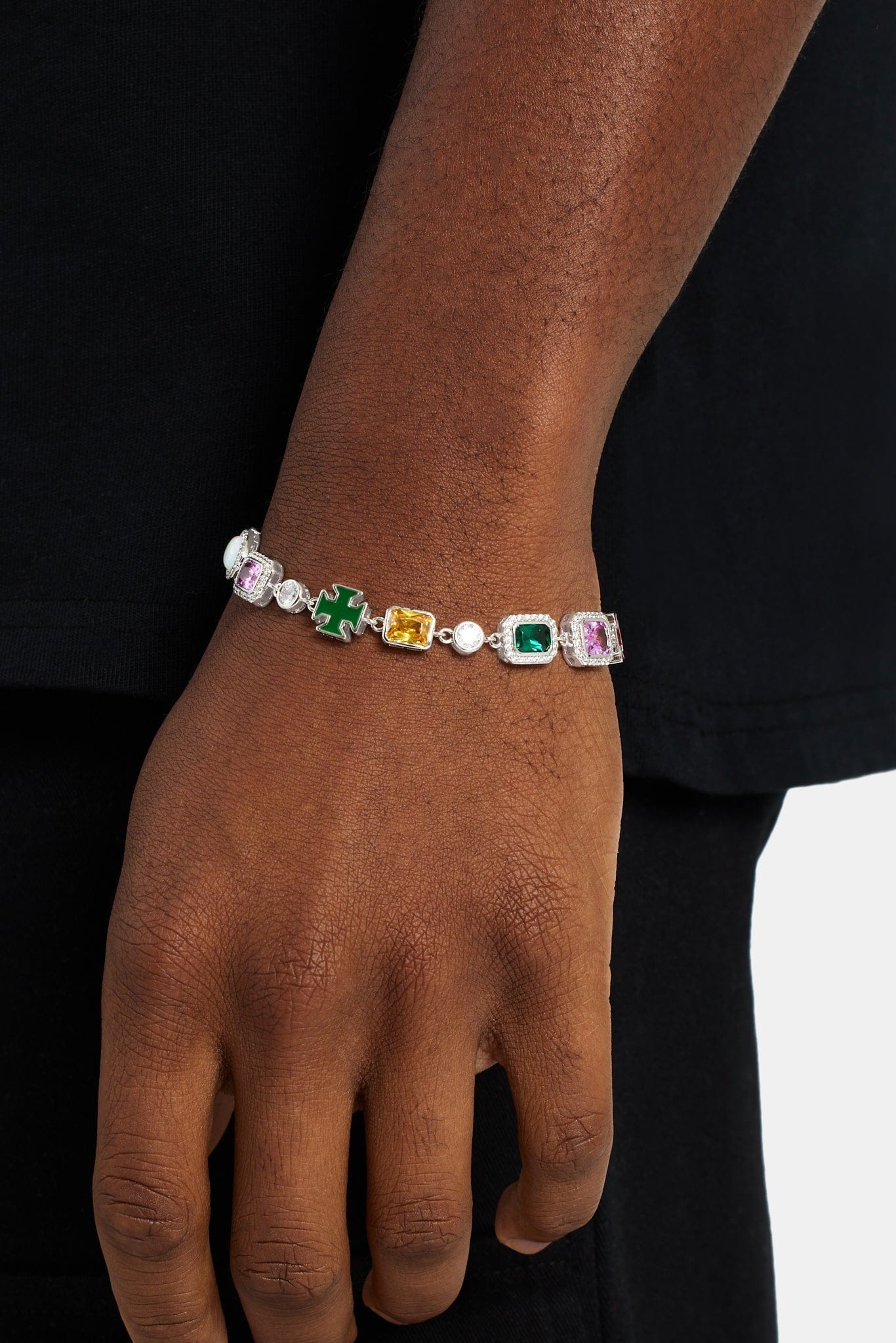 Cernucci Multi Gemstone Motif Bracelet - 10 mm