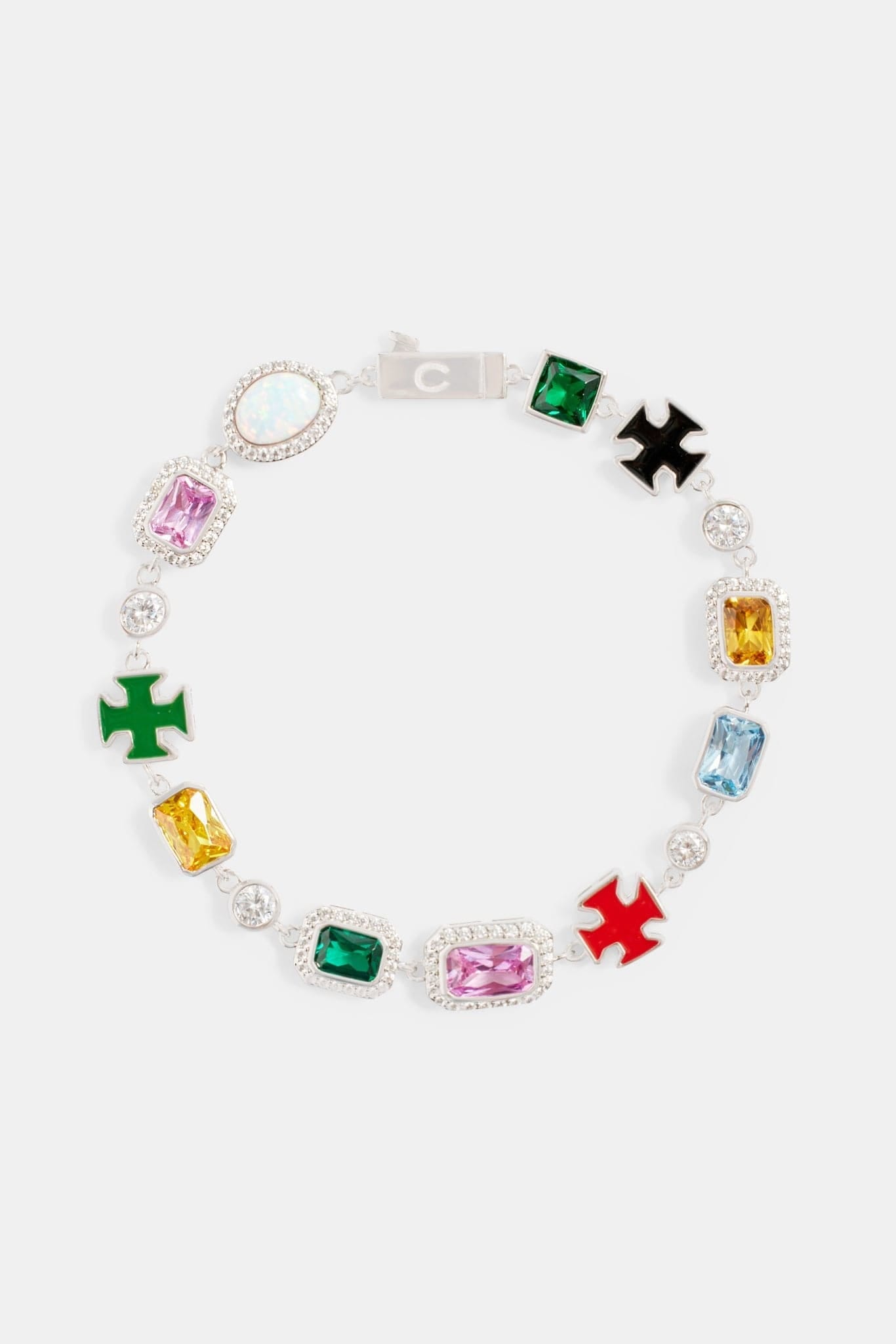 Cernucci Multi Gemstone Motif Bracelet - 10 mm