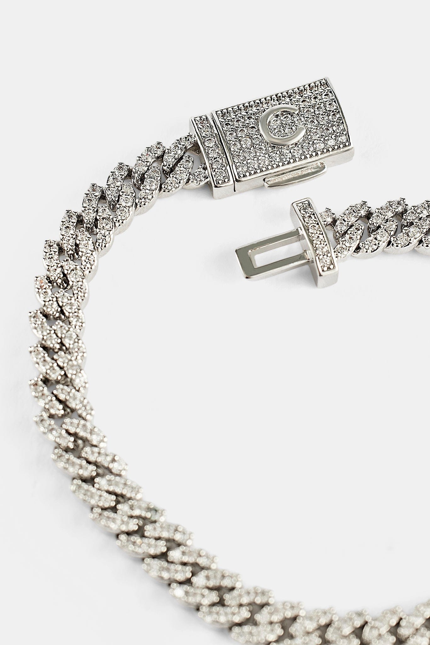 Cernucci Iced Cuban Link Bracelet - 5 mm - White