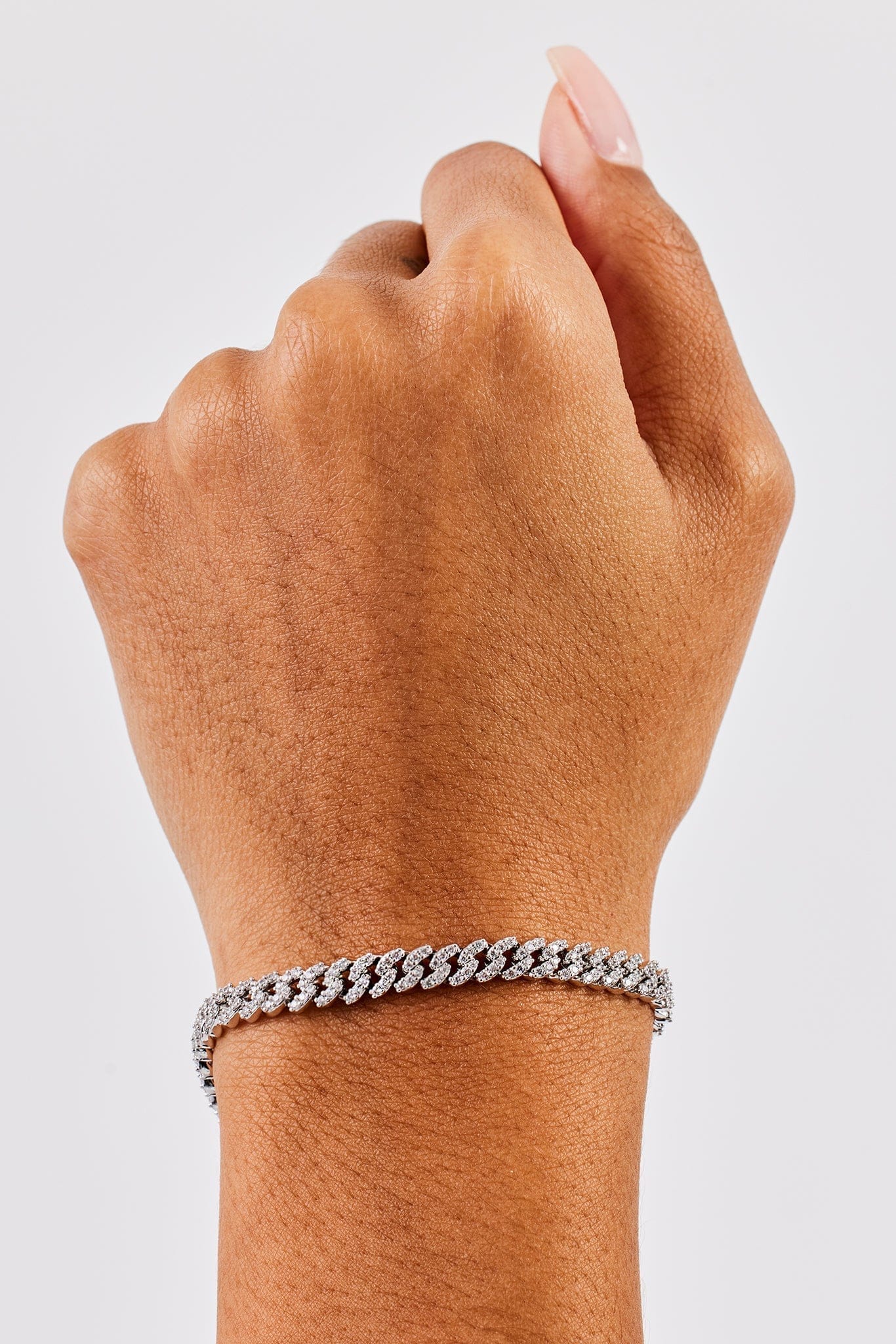 Cernucci Iced Cuban Link Bracelet - 5 mm - White