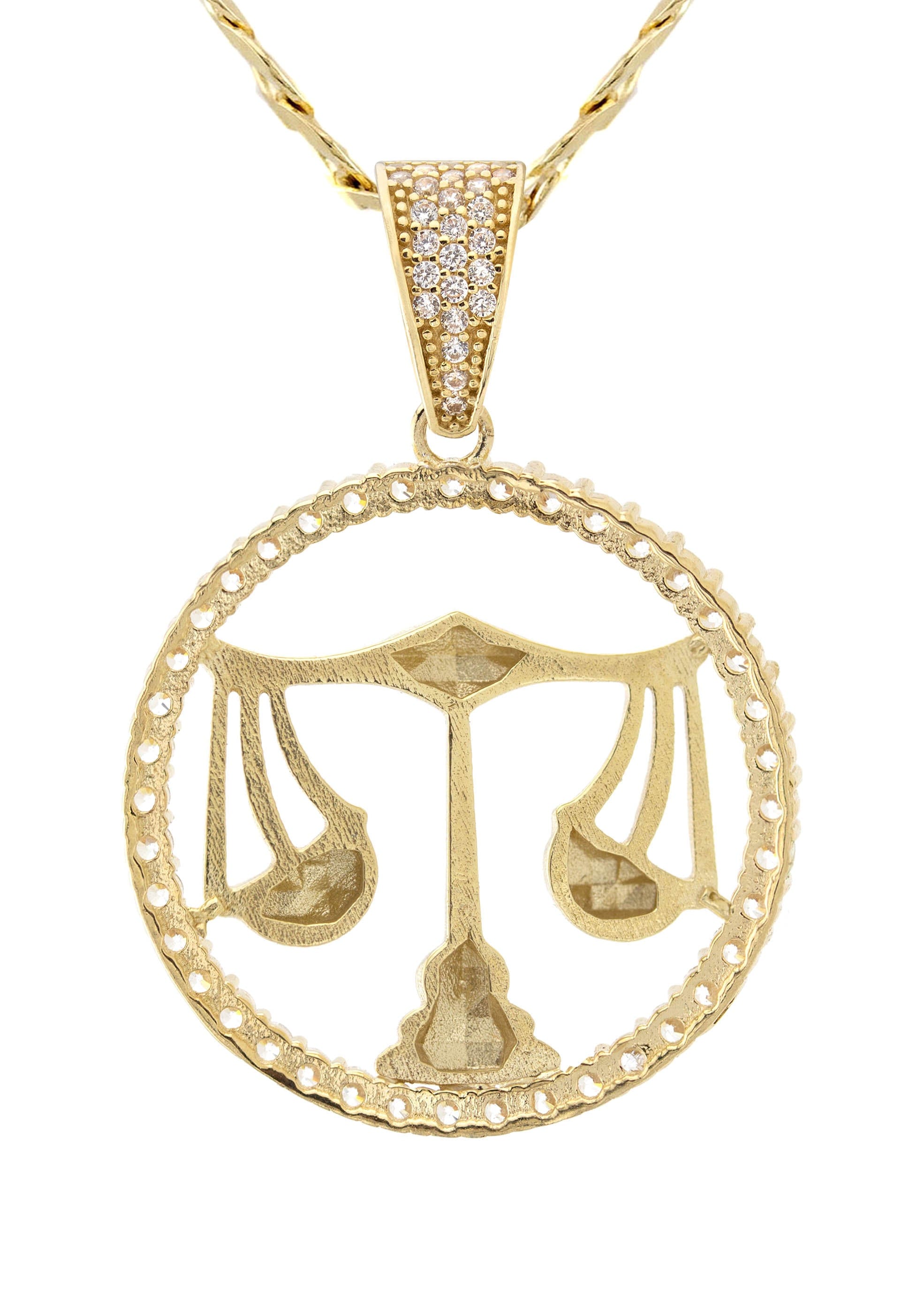 Manufacturer 47 10K Yellow Gold Zodiac Libra Necklace | Appx. 17 Grams